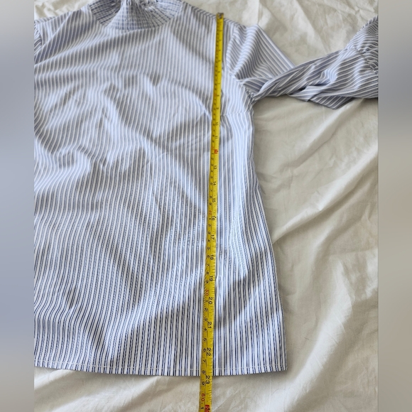 English Factory Bell Sleeves Blue White Stripe Pull-Over Top, Size S - Picture 10 of 12